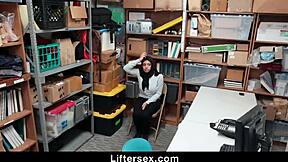 i caught sexy arab busty stealing and fucked her hardcore in garage