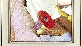 minnie rose in behind the scenes scene with gloves and moaning