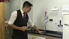 Real estate agent surprised while taking photos