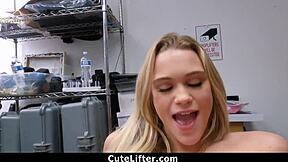 Hey, bikini model thief, ready for a hard punishment for your crime?