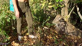 Hiking vlogger black lynn sucks cock outdoors.