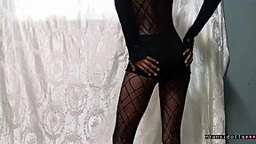 18-Year-Old Ebony Slut Fucked With Vibrator Under Skirt.