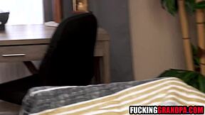 step granddaughter's deepthroat birthday gift for old man taboo