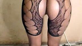 petite sexy ass girl wanks happily as package