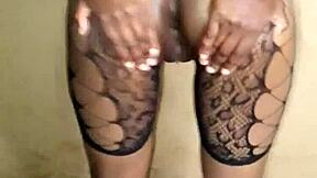 petite sexy ass girl wanks happily as package