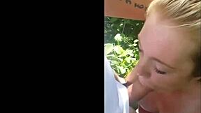 Cute Tinder Girl Gives Intense Outdoor Blowjob