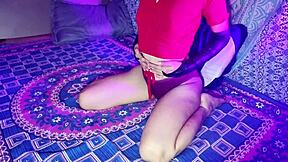 Anal play with cute submissive girlfriend