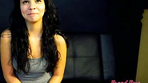 Cute Brunette Sabrina MASTURBATES And BLOWS Cock