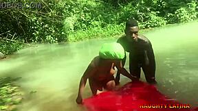 ebony african wife fucks her pastor during water baptism with deep emotions