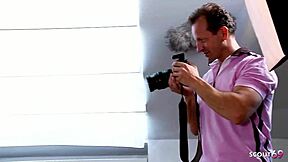 Blonde Model With Perfect Body Allows Older Guy To Cum Twice During Intense Fuck At Casting