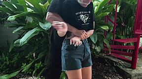 Beauty Gets Bound And Tickled Outdoors.