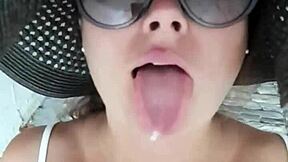 Hot Stepmom Teases Pussy Outdoor, Gives Intense Blowjob.