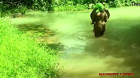 ebony african wife fucks her pastor during water baptism with deep emotions