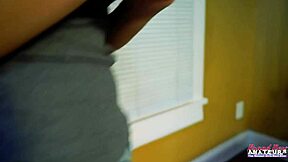 Cute Brunette Sabrina MASTURBATES And BLOWS Cock