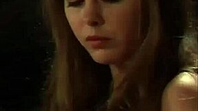 Handcuffed blonde lesbian slave whipped hard on bed by strict mistress, oops!