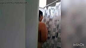 I see cute latina showerin' with tattoos