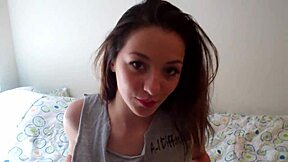 just playing with my pussy using a big pink dildo, feels so good!