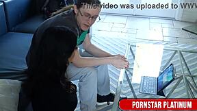 horny violet myers blackmails tech guy for pussy pounding