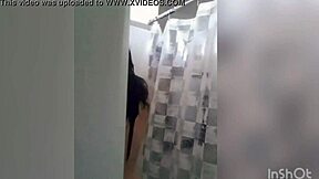 I see cute latina showerin' with tattoos