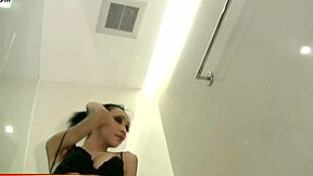 Look at this teen tranny strip to show huge tits!