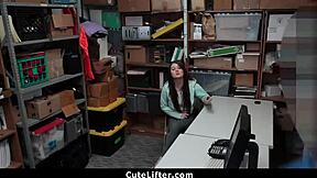 Young Teens Caught and Punished by Mall Officer in Back Room POV