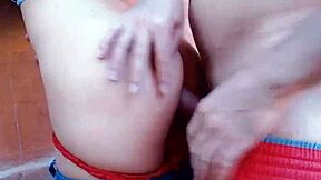 The hot maid enjoys anal sex in the backyard garden