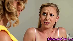 Blonde milf fingers taboo teen for first time 😍