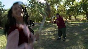 Larper Amia Miley Gets Bent Over For Fucking