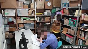 Guard fucks young ebony shoplifter Daya?