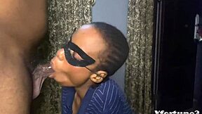 Ebony Babe Gives Good Blowjob