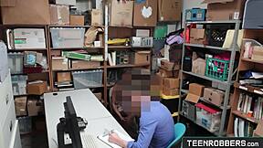 Guard fucks young ebony shoplifter Daya?