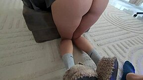 Step Sister Missed My Cum Splash on Her Back!  