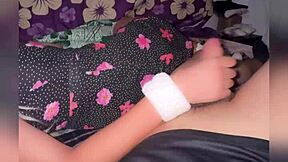 Entering sister's room at night, finds her ready in bed, homemade video of young mexican