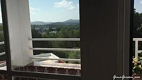 Young blonde teen's clothes ripped during Ibiza trip