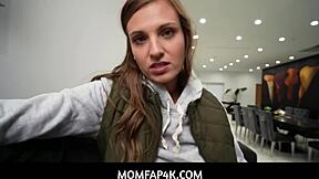 hot stepmom kenzie love asks stepson if he'd like to spray her big booty