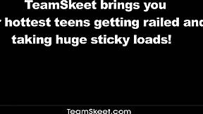 Look at our little 18+ brunette teen getting anal assfucking as a present!