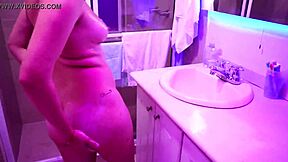 before shower this latina plays with soap and bubbles