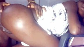 African Teen Slut With Big Pussy Lips Gets Bent Over Hard Fuck By Monster Cock!