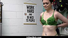 officer catches teen stealing vibrator and fucks her in store