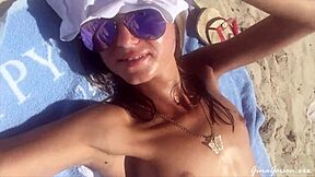 Young blonde teen's clothes ripped during Ibiza trip