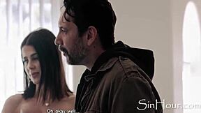 Paralyzed lady watches ex with teen