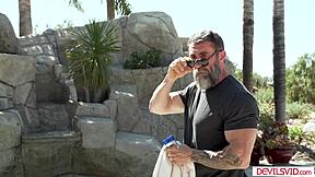 i'm a petite latina teen fucked by an old man outdoors with his monster cock face fucking me hard