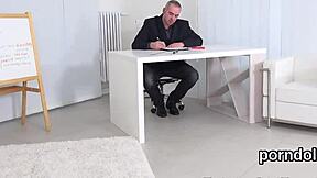 sweet girl tempted and poked by elderly instructor