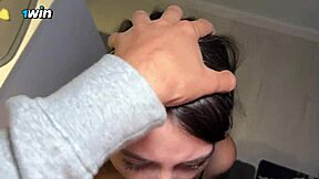 Step brother gets rough with petite step sister while she cooks in tiny panties.