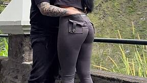 I fuck my skinny latina roommate in the park, but it goes wrong