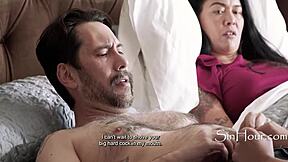 Paralyzed lady watches ex with teen