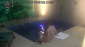 Blonde wife has threesome with husband and friend in pool
