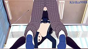 Chisato nishikigi and takina inoue in an intense scene from lycoris recoil hentai