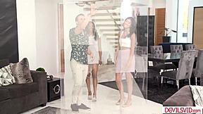 Guy fucking ebony wife and her best friend