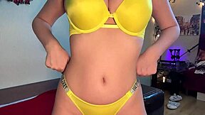 this student with big tits gets her wet clit and tight pussy pleasured intensely.